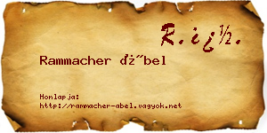 Rammacher Ábel névjegykártya